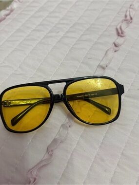 Black Frame Sunglasses with Yellow Lenses